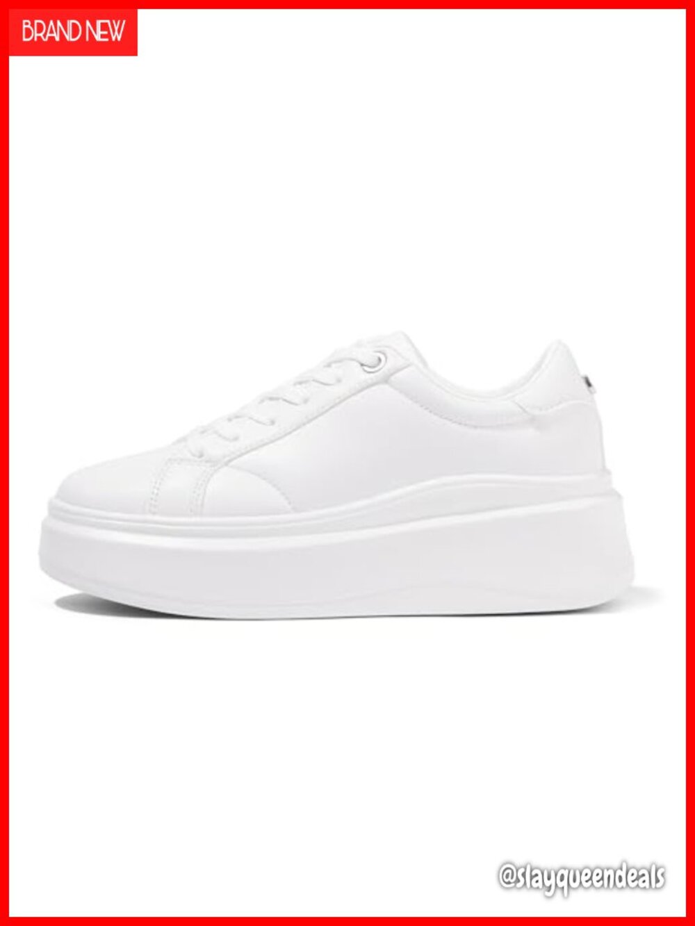 Platform Fashion Sneakers Thick Sole Lace-Up Casual Athletic Shoes PU Leather